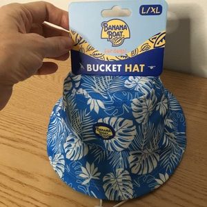 New Doggie Banana Boat Bucket Hat with String Closure Size L/XL Fits 12”-16”